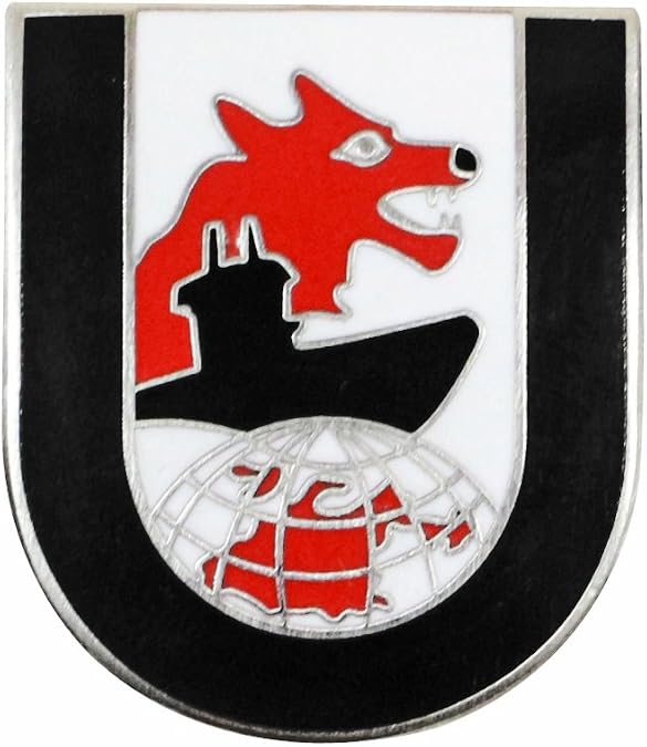German WW2 12th Flotilla U-Boat Cap Pin Badge - Wolf