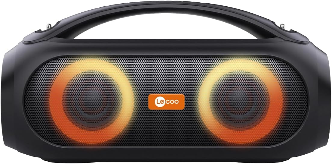 Lecoo DS152 36W Wireless Bluetooth 5.1 Speaker - IPX5 Waterproof BTAUXUSB Input TWS Stereo Boombox Portable Speaker with RGB Lighting