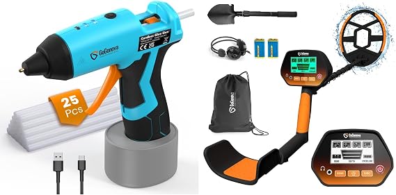 Blue Hot Glue Gun + Orange Metal Detector