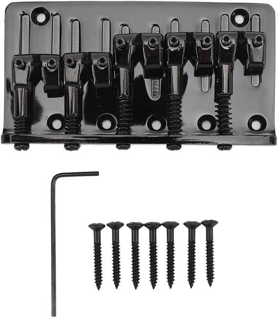 5 String Electric Bass Bridge with Adjustable Saddles, Silver