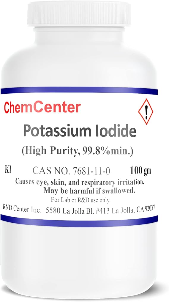 Potassium Iodide, High Purity Crystals/Granules,100 Grams (3.5 oz.)