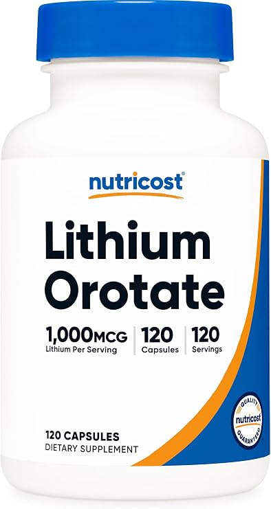 Nutricost Lithium Orotate (1,000mcg) 120 Capsules, Gluten-Free, Vegan