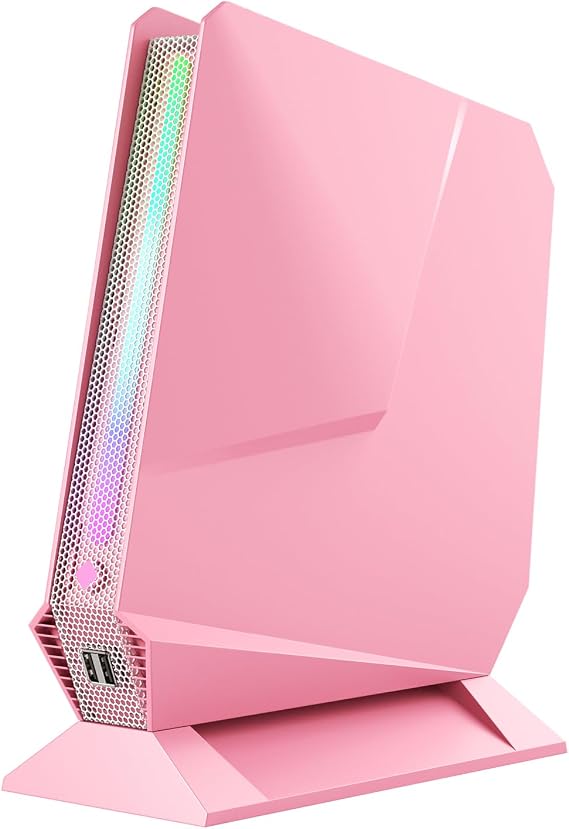 sinbun Mini Gaming PC, Intel Core i9-12900HK | GeForce RTX 3050Ti 8GB, Gaming Computer 32GB DDR4 1TB PCIe SSD, RGB Lights, Triple 4K Display/WiFi 6E BT 5.3/2.5G LAN/Windows 11 Pro, Pink