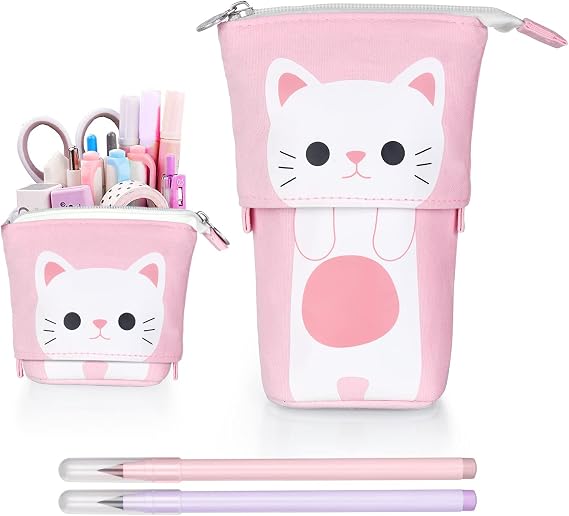 Vicloon Pop Pencil Case, Silicone Fidget Pencil Box Bubble Pencil Case with Silicone Pencil Caps and Adjustable Strap Stress Reliever Pen Pouch Cosmetic Bag for Kids Adults Red Orange