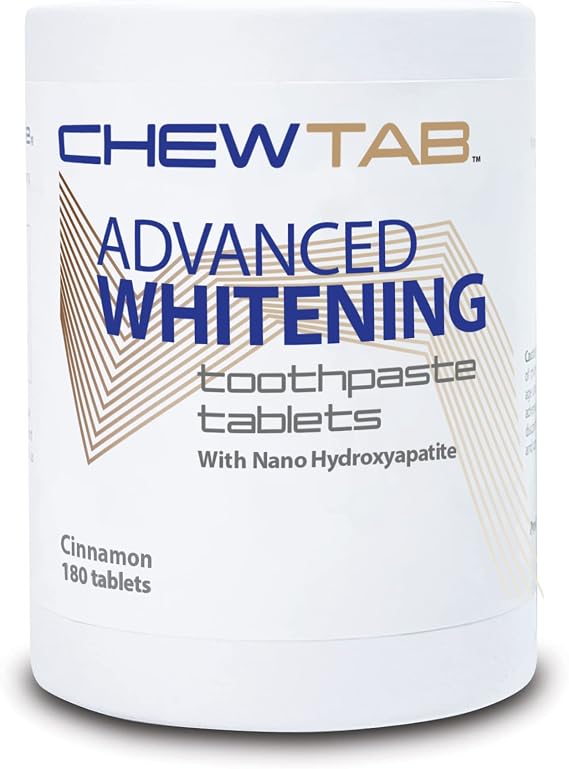 Chewtab Advanced Whitening Toothpaste Tablets Nano Hydroxyapatite 180 Count