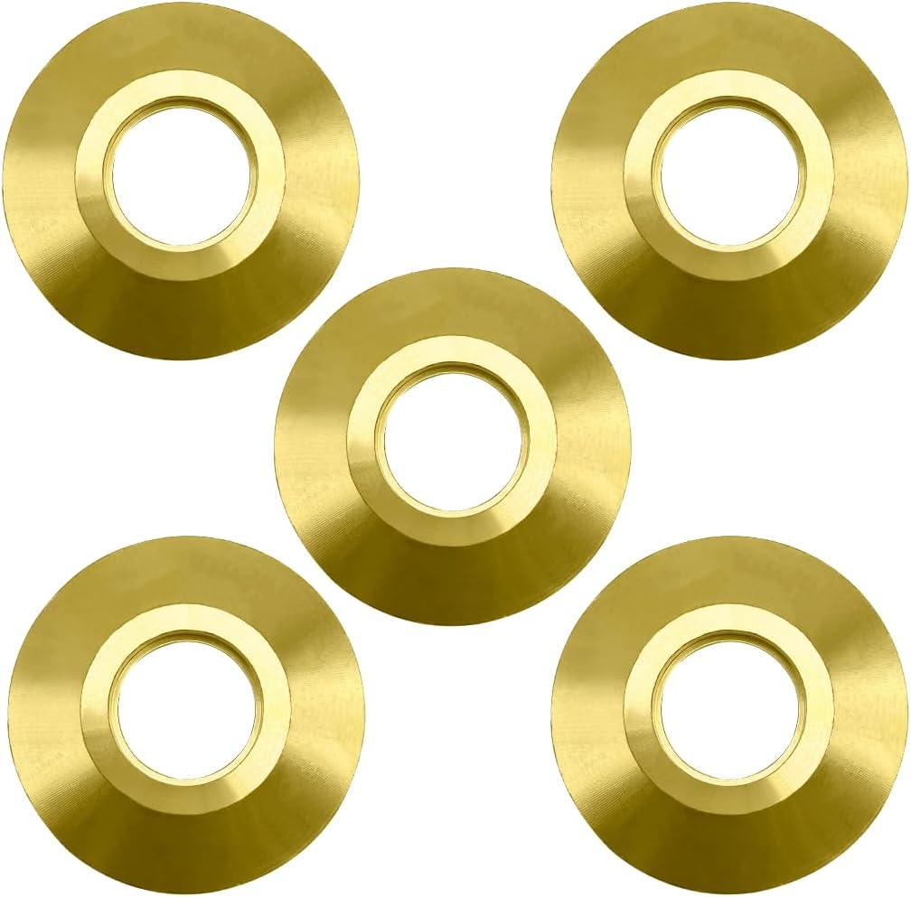 Poolzilla Pool Safety Cover Brass Beauty Collar Disc Rings - 5 Pack - Universal Fit