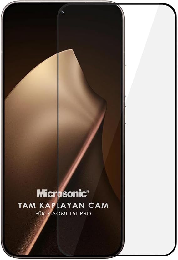 Microsonic Xiaomi 15T Pro Tam Kaplayan Temperli Cam Ekran Koruyucu Siyah [15T Pro ile Uyumlu Ekran Koruyucu - Siyah]