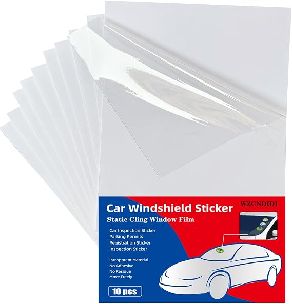 Car Windshield Sticker, Windshield Applicator, Clear Window Cling for Car (10PCS/8.3"X5.8")
