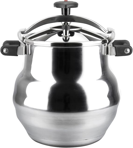 Magefesa Alustar 23.2-Quart Aluminum Pressure Cooker Extra-Thick Construction, Thermodiffusion Base, 3 Safety Systems, Professional-Grade