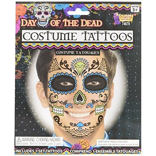 Forum Novelties Day of the Dead Male Face Tattoo
