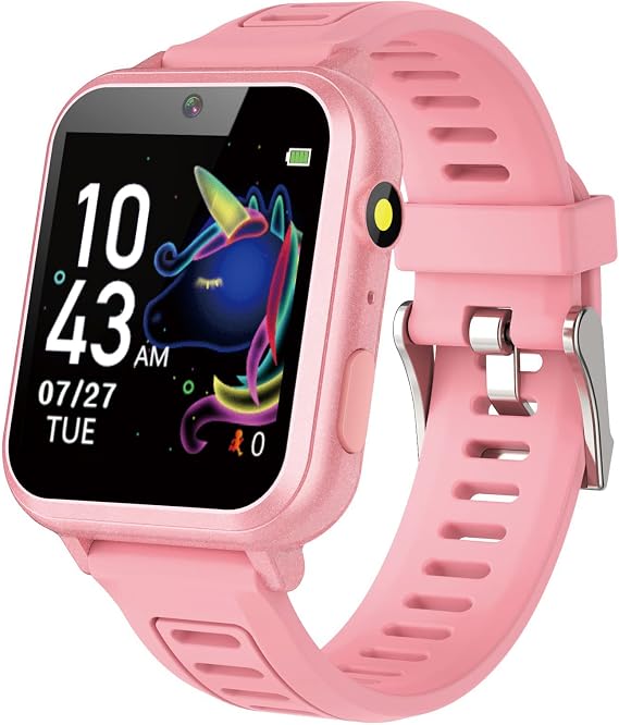 Girl Gifts Age 6 7 8 9 Kid Smart Watch: Presents for 6-10 Year Old Girls Kids Learning Watch Birthday Gift for 7 8 9 10 Year Old Girls Toy Reminder Game Watch for Kids Age 10-12 Girl Pink (Pink)