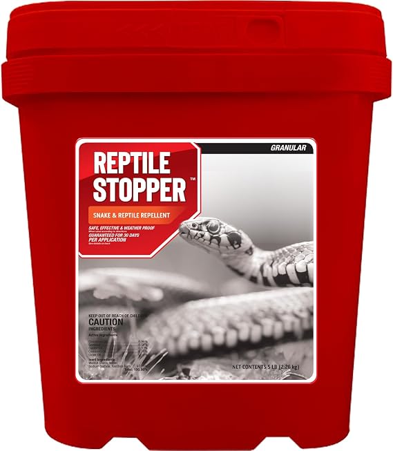 Reptile Stopper, Granular Animal Repellent, All Natural, Effective All Year Round, Safe for People and Pets, No Harsh Chemicals, Ready to Use, Snake & Reptile Repellent - 5 lb. Shaker Jug