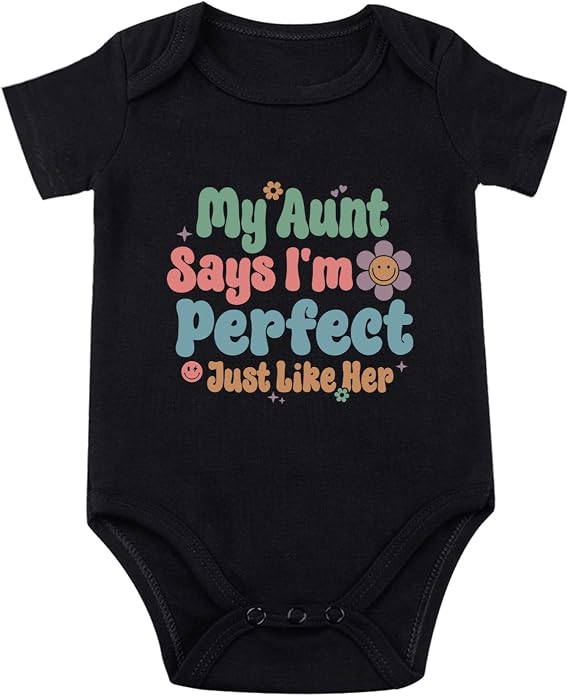 My Aunt Says I'm Perfect Baby Bodysuit Auntie Baby Clothes Girl I Love My Auntie Babies Bodysuit