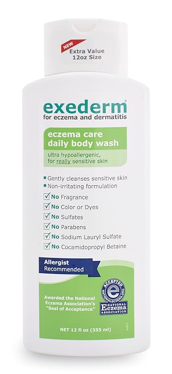 Exederm Body Wash for Eczema & Dermatitis Ultra Sensitive 12oz