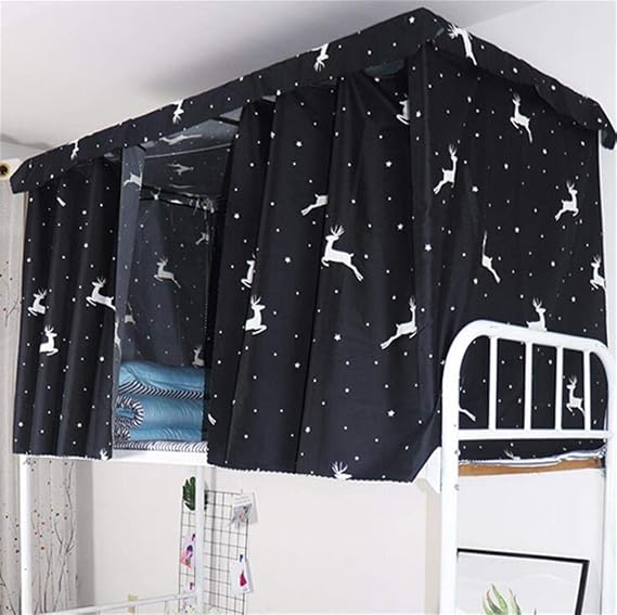 Students Dormitory Canopy Single Sleeper Bunk Dustproof Curtains Blackout Cloth Mosquito Nets Tent for Junior Loft Bed College Dorm Sleep Privacy Spread