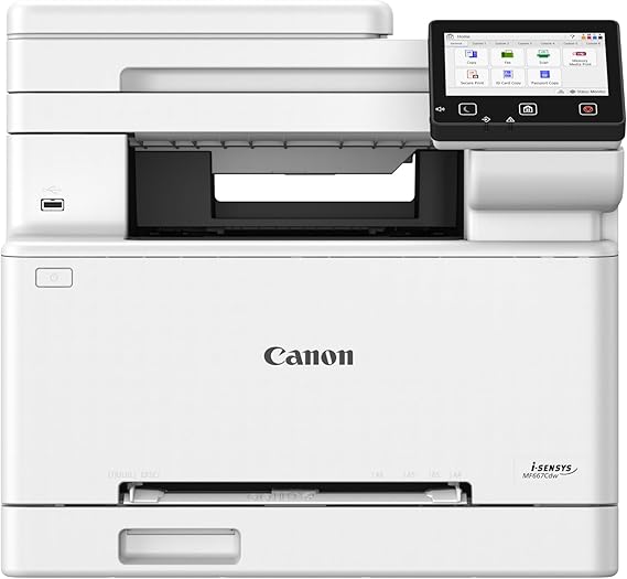 Canon i-SENSYS MF667Cdw Wireless Colour All-in-1 Laser Printer - A4, Print, Copy, Scan, Fax - 21 ppm print speed, LCD Touch Screen - Wi-Fi Connectivity, Scan to Cloud - Office Printer