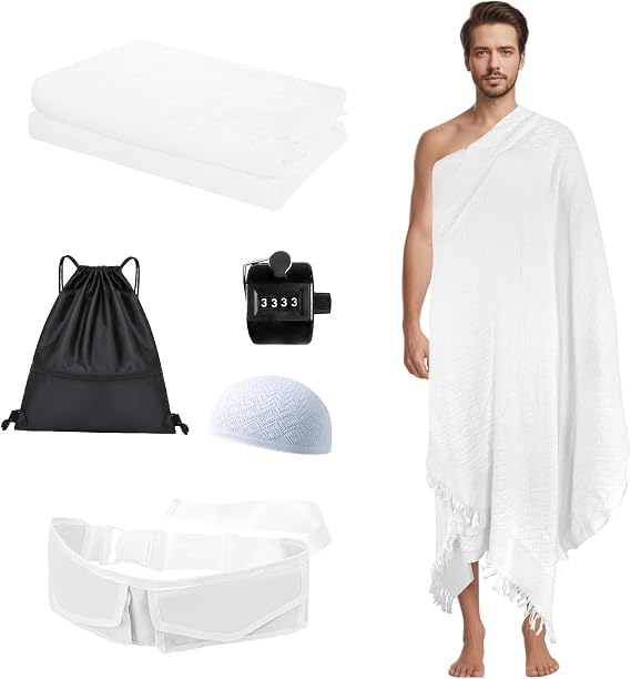 Ihram Set for Umrah Men- Umrah Essentials for Hajj & Umrah Pilgrimage
