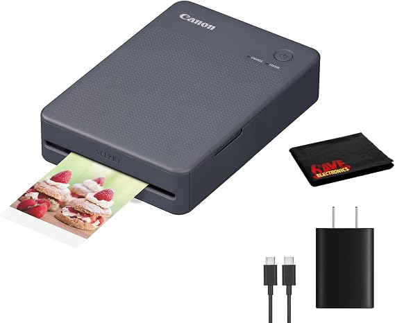 Canon SELPHY QX20 Wireless Compact Photo Printer (Gray) Bundle