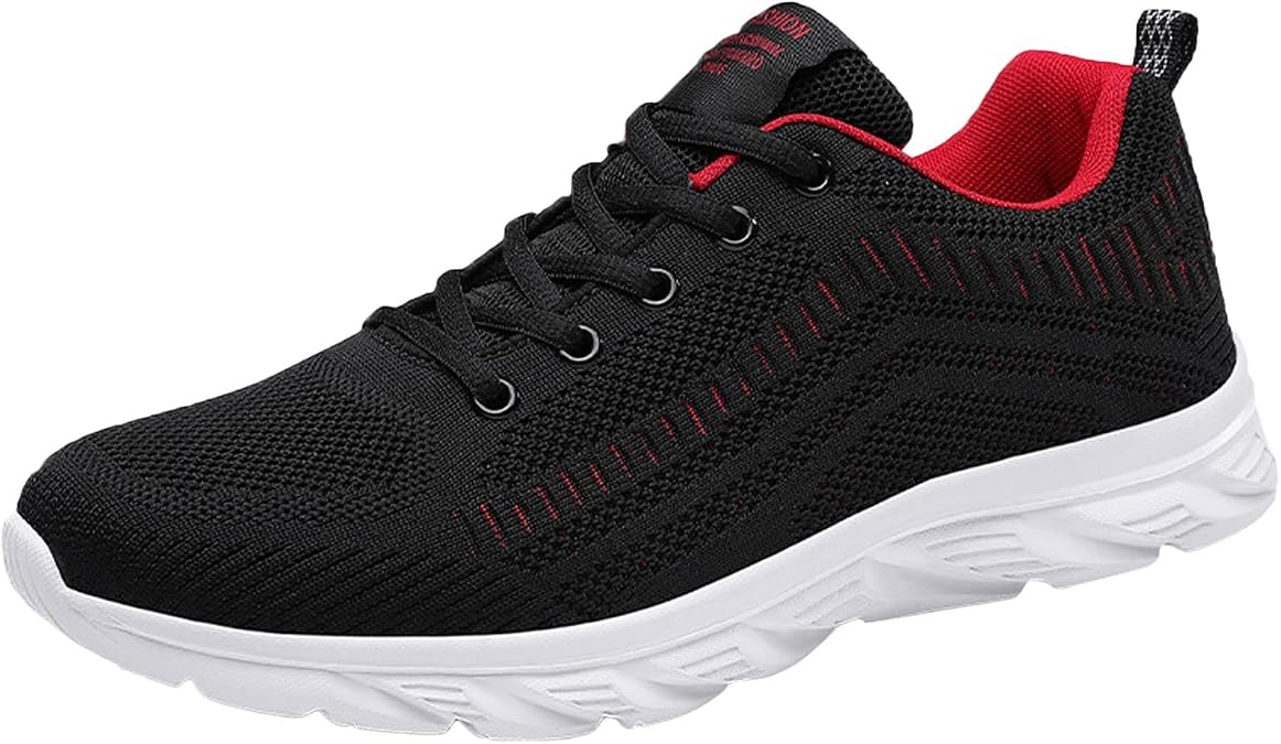 Fashion Men Mesh Mountaineering Casual Sport Shoes Lace Up Solid Color Running Mens Sneaker Shoes with Arch Support