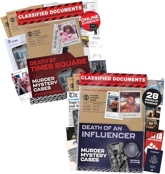 MMC Urban Spotlight Crimes Bundle Thrilling Murder Mystery Games for Adults: Influencer & Times Square Cases 68+ Evidence Pieces, 150 Min Gameplay Each Cold Case Files Game for 110 Players