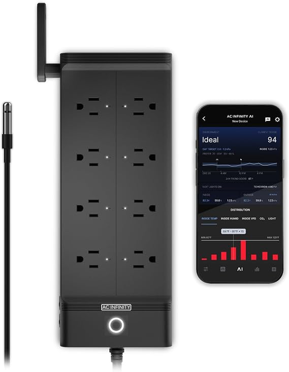 AC Infinity Outlet AI+, Environment Controller, Smart WiFi Power Strip