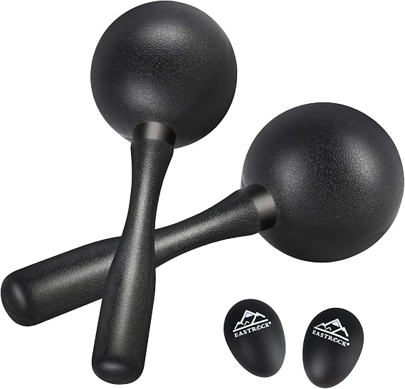 EASTROCK Maracas Black Shaker ABS Sand Hammer for Adults Live Performance