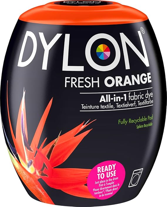 Dylon Washing Machine Fabric Dye Pod, Fresh Orange, 350g