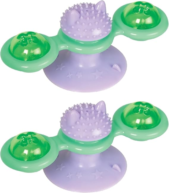 Caitec Presents Nala Cat Whirly Bird Suction Spinner - Interactive Cat Toy - Catnip Compatible, 2 Pack