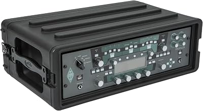 SKB Shallow Rack 3U - Roto-Molded for Durability & Impact Resistance, Waterproof & Stackable Design, with Twist Latches & Rubber Feet - Ideal for Secure Equipment Storage & Transport, Black