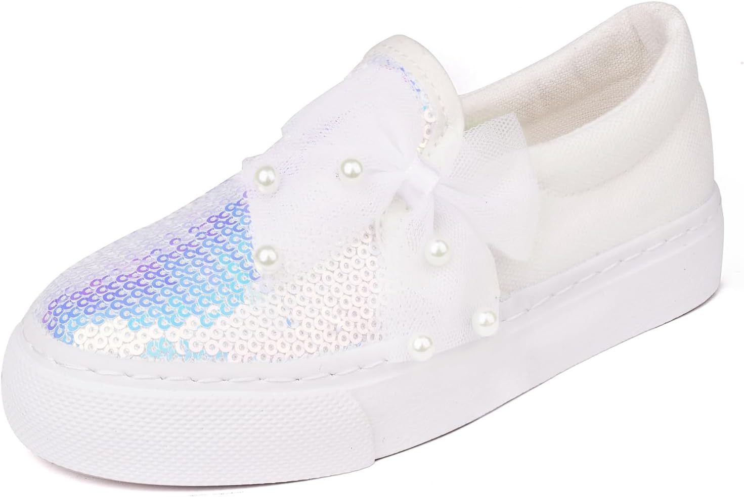 Toandon Toddler Kids Girls Sparkle Slip On Walking Shoes Age 2-10