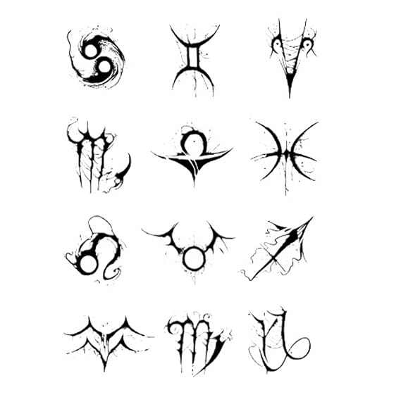 Zodiac Temporary Tattoos Fake Tattoo Belly Chest Waterproof Sticker