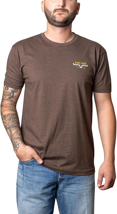 Kimes Ranch Mens Bar Doors T Shirt Western Logo Tee Cotton Blend Short Sleeve Casual Western Shirt