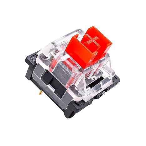 OUTEMU Red Switches, 3-pin Linear 45g Force Dustproof Hot-Swappable Cherry MX Equivalent Switches for Mechanical Keyboard-20 Pack