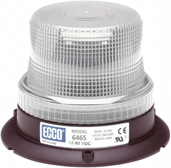 Ecco Beacon Light,Clear,Flashing 6465C - 1 Each