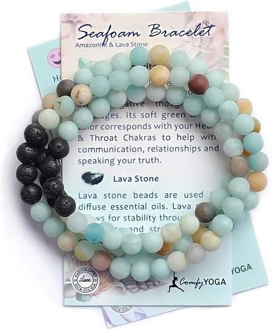 Comfy Yoga - Essential Oil Bracelet - Aromatherapy Bracelet - Lava Stone Bracelet or Necklace - Handmade Yoga Jewelry - Oil Diffuser Wrap Bracelet - Gift for Women