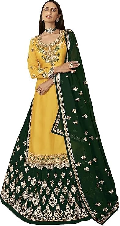 ZIYA New Indian/Pakistani Eid Special Party/Ethnic wear Georgette Straight Ghagra Style Salwar for Womens 45001