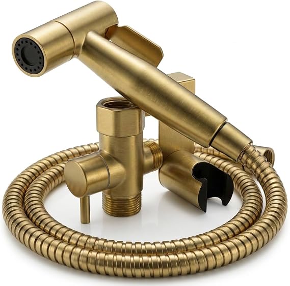 Bidet Sprayer, Toilet Sprayer, Bidet Sprayer for Toilet, Jet Spray for Toilet, Muslim Shower, Ducha para Toilet, Handheld Bidet Sprayer for Toilet (Stain Gold)
