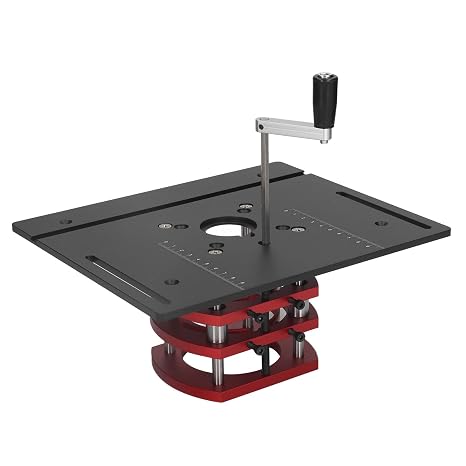 PerGar Router Lift Manual Lifting Router Lift System Kit Router Table Saw Insert Base Plate Router Lifts for Woodworking for Quick, Accurate, Reliable & Repeatable Setups (Black), PERGAR296E8XBYAR-13