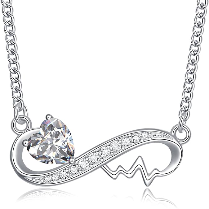 Forever Love Heart Nurse Infinity Pendant Necklace for Women Jewelry Gifts