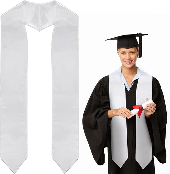 Cosweet Graduation Stole 72" Long, Class of 2026 Customizable Blank Graduation Sash for Unisex Adults, 1 pc