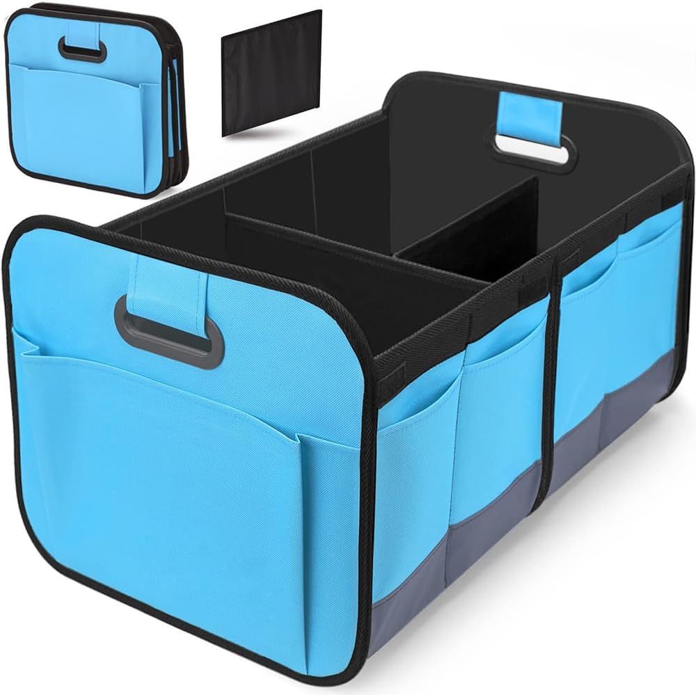 Car Trunk Organizers for Hyundai Sonata 2004-2010,Oxford Cloth Foldable Trunk Organizer Non Slip Bottom Car Trunk Organizer Sturdy Trunk Organizer Car Accessories,Blue