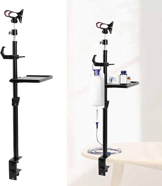 Feeding Tube Stand for Infusions, Hands Free Feeding Tube Holder, Telescopic Pole for Gravity Syringes & Feeding Pump