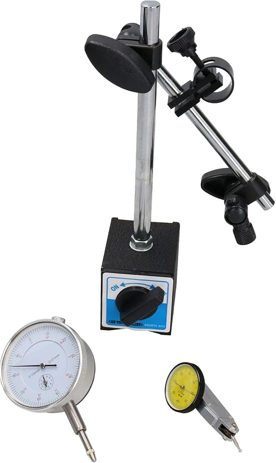 Lever & Plunger Metric Dial Test Indicators & Magnetic Base DTI Gauge Clock