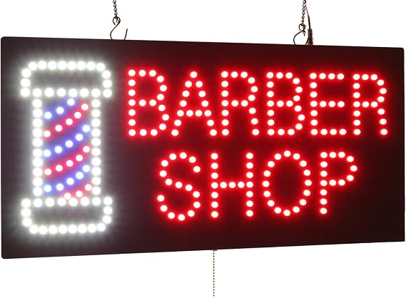 Barber Shop Sign, Jumbo Size, 31"x17", 78x43cm, TOPKING, LED, Neon, Florescent, Signage, Signboard, Display, Billboard, Screen, Grand Opening, Gift