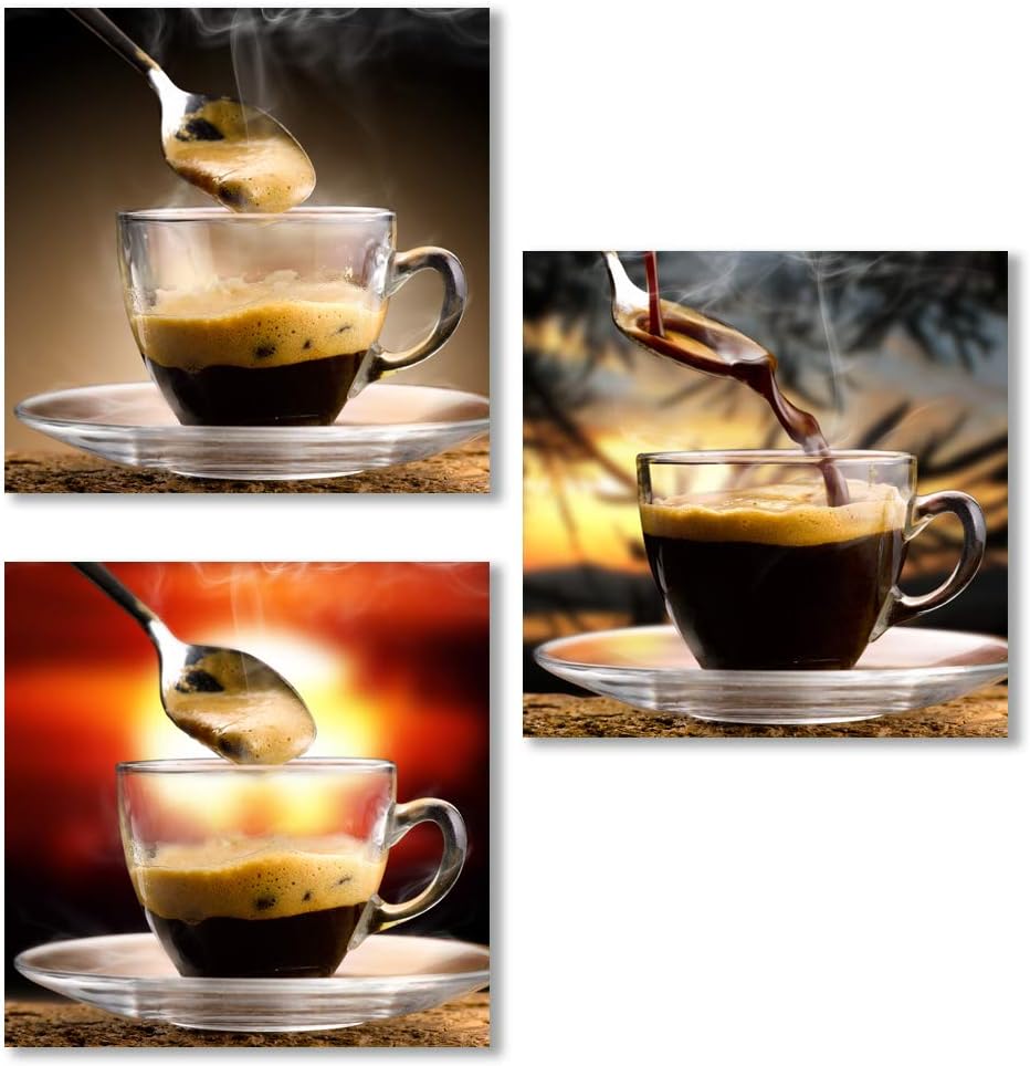 SIGNFORD 3 Piece Canvas Wall Art for Living Room, Bedroom The Aroma of Coffee Canvas Prints for Home Decoration Ready to Hang - 24 24 x3 Panels