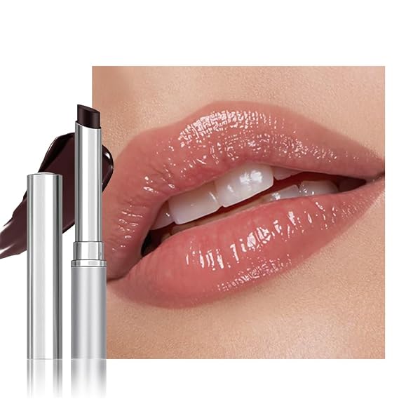 FeiCuiYun Dark Brown Honey Tinted Lip Balm Lip Gloss Lipstick, Sheer Hydrating Lip Stains Tint, Moisturizing Lip Color for All Skin Tones, Nourishing Lip Balm with a Hint of Natural Black Cherry