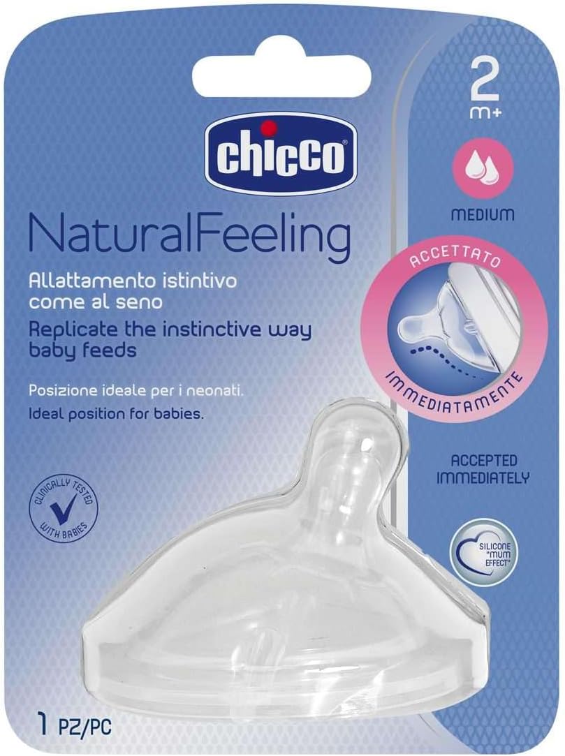 Chicco NaturalFeeling Medium Flow Bottle Pacifier 2 Ay