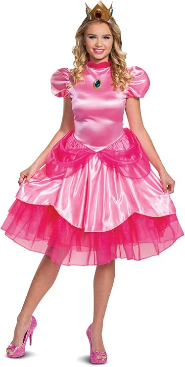 Disguise womens Nintendo Super Mario Bros Princess Peach Deluxe Adult Costume