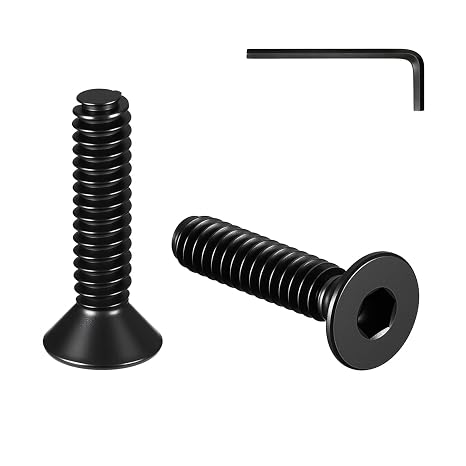 100 Pcs #4-40 x 1/2" Flat Head Socket Cap Machine Screws,Grade 10.9 Alloy Steel Countersunk Bolts,Fully Threaded Allen Hex Drive, Black Oxide Finish