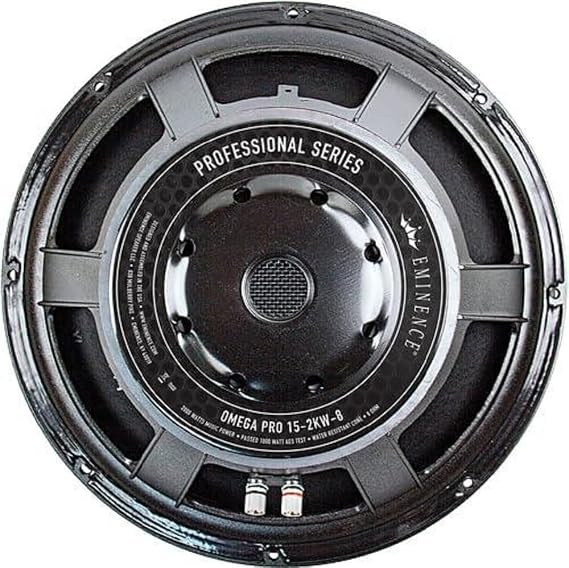 Eminence OMEGAPRO15-2KW-8 15-Inch Subwoofer Bass Speaker Pro Series Omega 2000 Watts Peak 1000 Wrms 8 Ohm 4-Inch Voice Coil Water Resistant Dust Cap